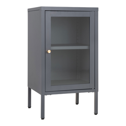 Meuble vitrine gris avec porte vitrée Dalby