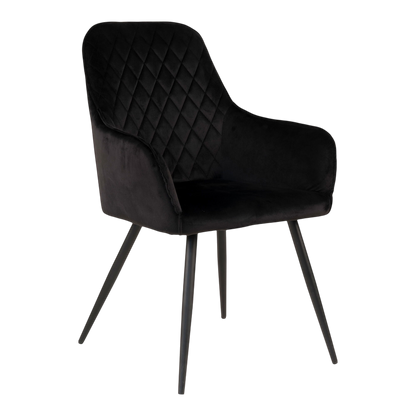 Chaise en velours de salle à manger Harbo (ensemble de 2) noir