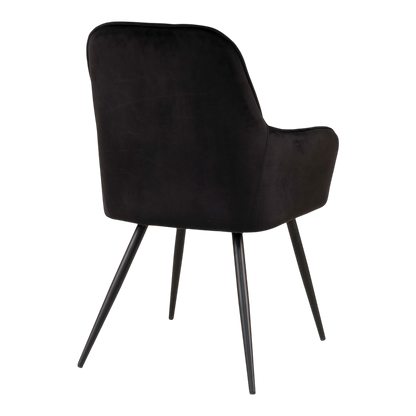 Chaise en velours de salle à manger Harbo (ensemble de 2) noir