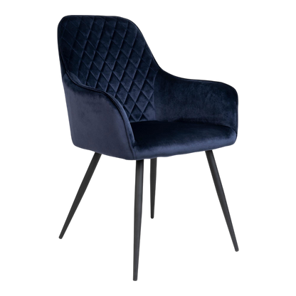 Chaise en velours de salle à manger Harbo (ensemble de 2) bleu