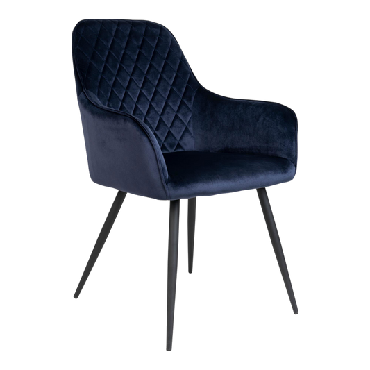 Chaise en velours de salle à manger Harbo (ensemble de 2) bleu