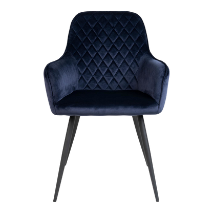 Chaise en velours de salle à manger Harbo (ensemble de 2) bleu