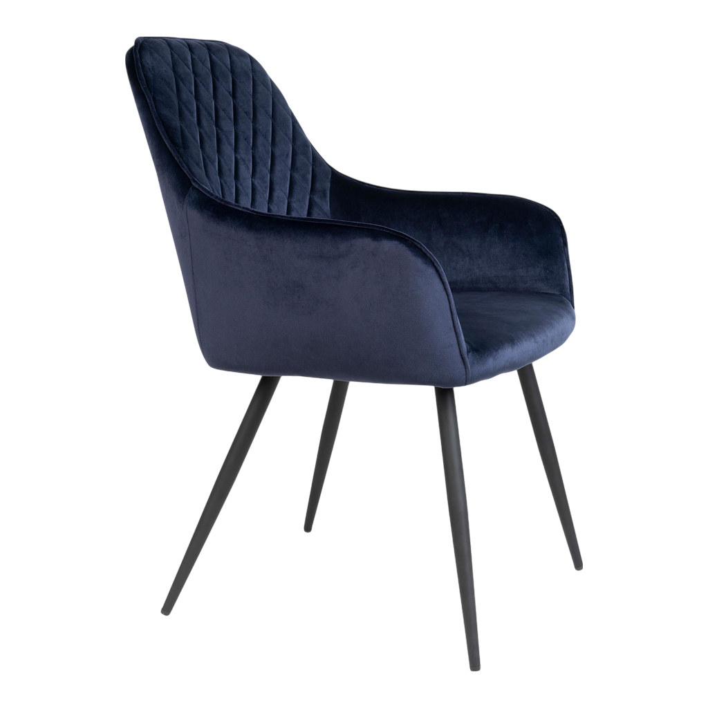 Chaise en velours de salle à manger Harbo (ensemble de 2) bleu
