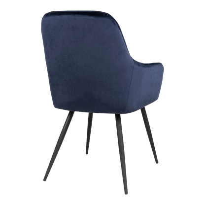 Chaise en velours de salle à manger Harbo (ensemble de 2) bleu