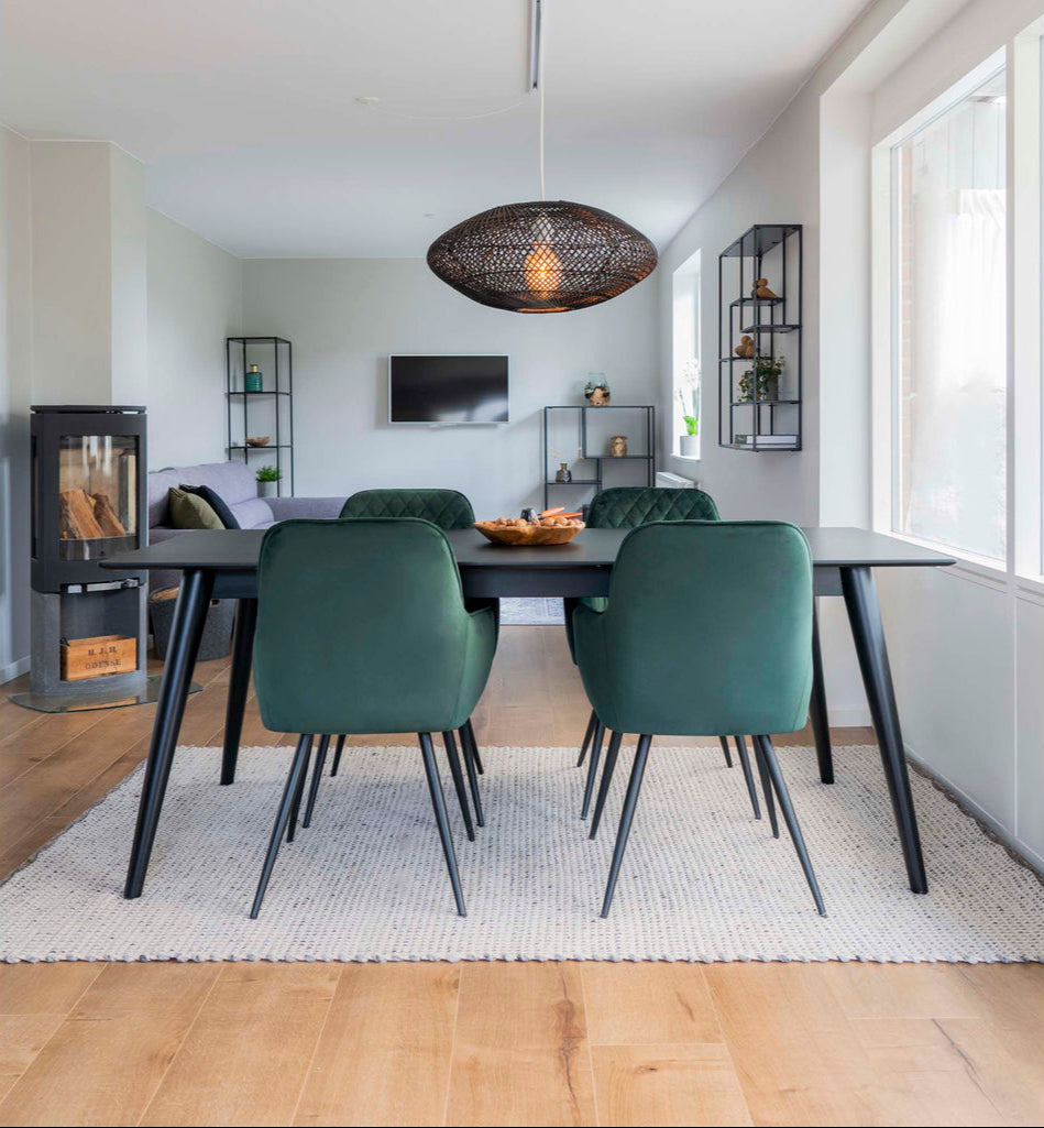 Chaise en velours de salle à manger Harbo (ensemble de 2) vert