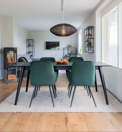Chaise en velours de salle à manger Harbo (ensemble de 2) vert