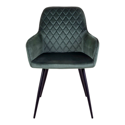 Chaise en velours de salle à manger Harbo (ensemble de 2) vert