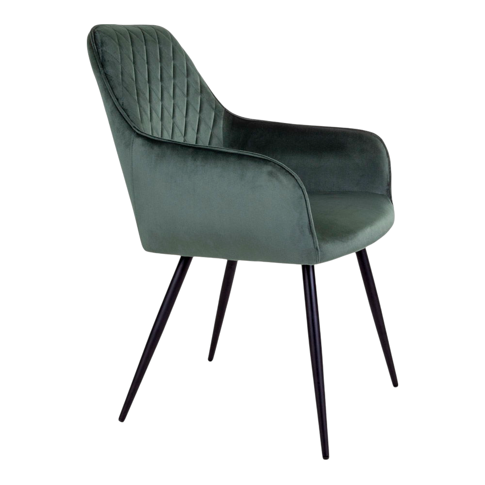Chaise en velours de salle à manger Harbo (ensemble de 2) vert