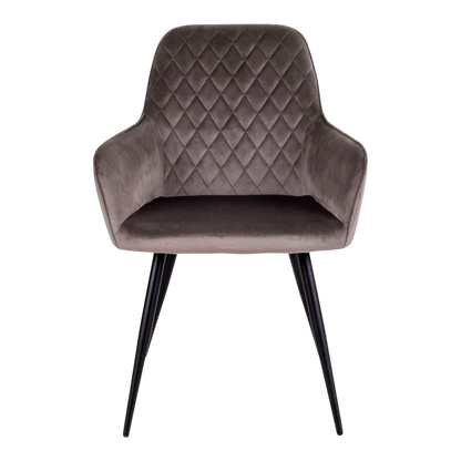Chaise en velours de salle à manger Harbo (ensemble de 2) marron clair