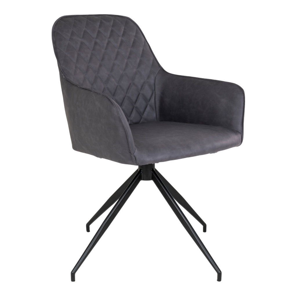 Chaise de salle à manger pivotante Harbo gris foncé
