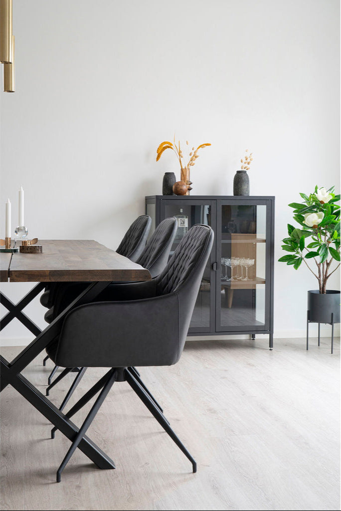 Chaise de salle à manger pivotante Harbo gris foncé