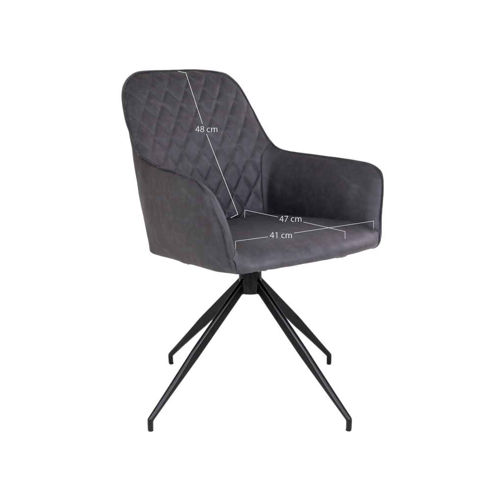 Chaise de salle à manger pivotante Harbo gris foncé