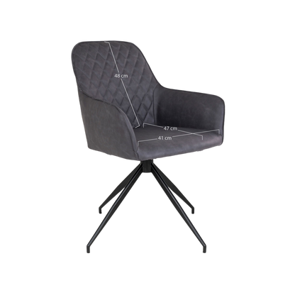 Chaise de salle à manger pivotante Harbo gris foncé