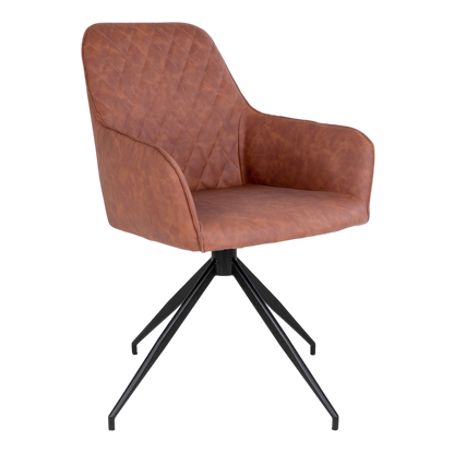 Chaise vintage de salle à manger pivotante Harbo marron
