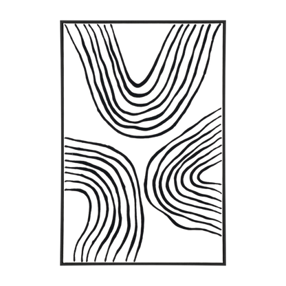 Impression sur toile noire et beige Lipari