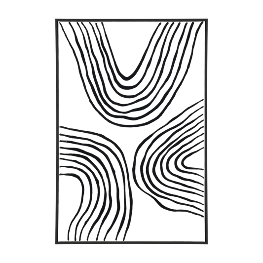 Impression sur toile noire et beige Lipari