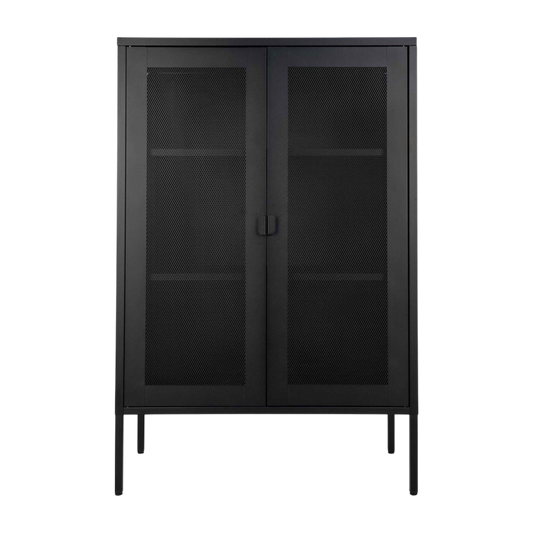 Meuble vitrine avec portes vitrées noir