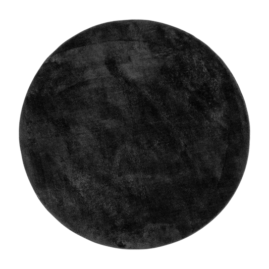 Tapis rond gris foncé Miami