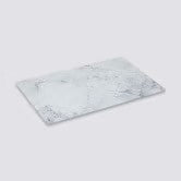 Planche à découper verre 30x20 cm, Blanc effet marbre