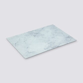 Planche à découper verre 40x30cm, Blanc effet marbre