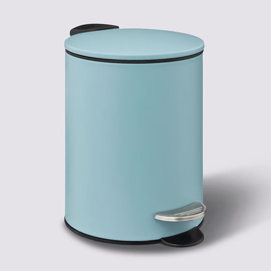 Poubelle métal 3L, Bleu artic