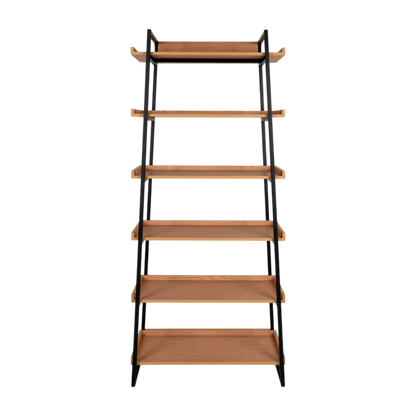 Bibliothèque noir et naturelle à 6 planches Sakai
