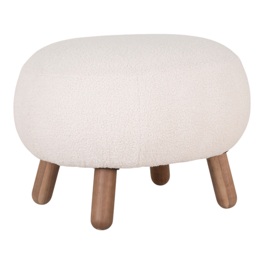 Pouf blanc 4 pieds Savona Footrest
