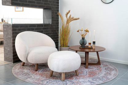 Pouf blanc 4 pieds Savona Footrest