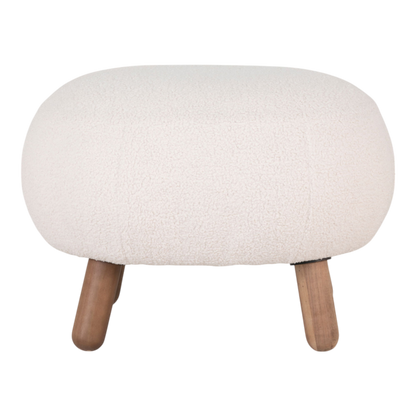 Pouf blanc 4 pieds Savona Footrest