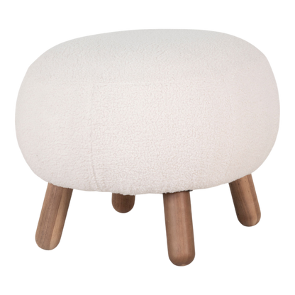 Pouf blanc 4 pieds Savona Footrest