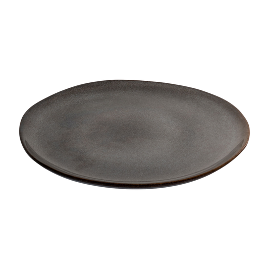 Assiette grise et brune Selma
