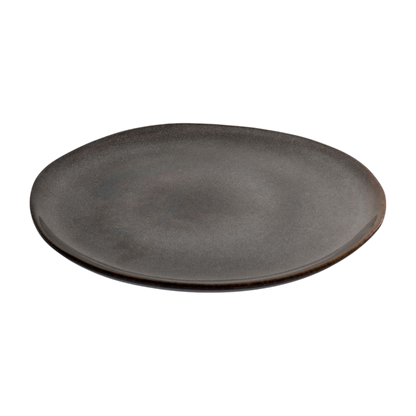 Assiette déjeuner grise et brune Selma