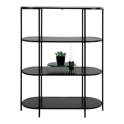 Etagère ovale noir 4 planches Vita